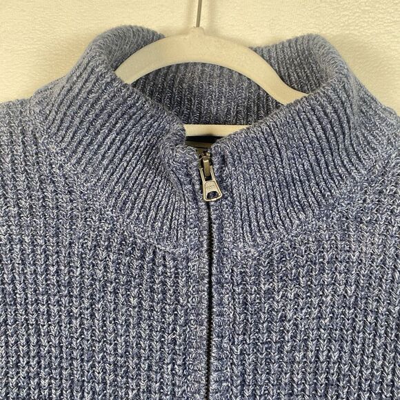 L.L. Bean Organic Cotton Waffle Knit Full Zip Cardigan – Men’s L Tall - Picture 6 of 11